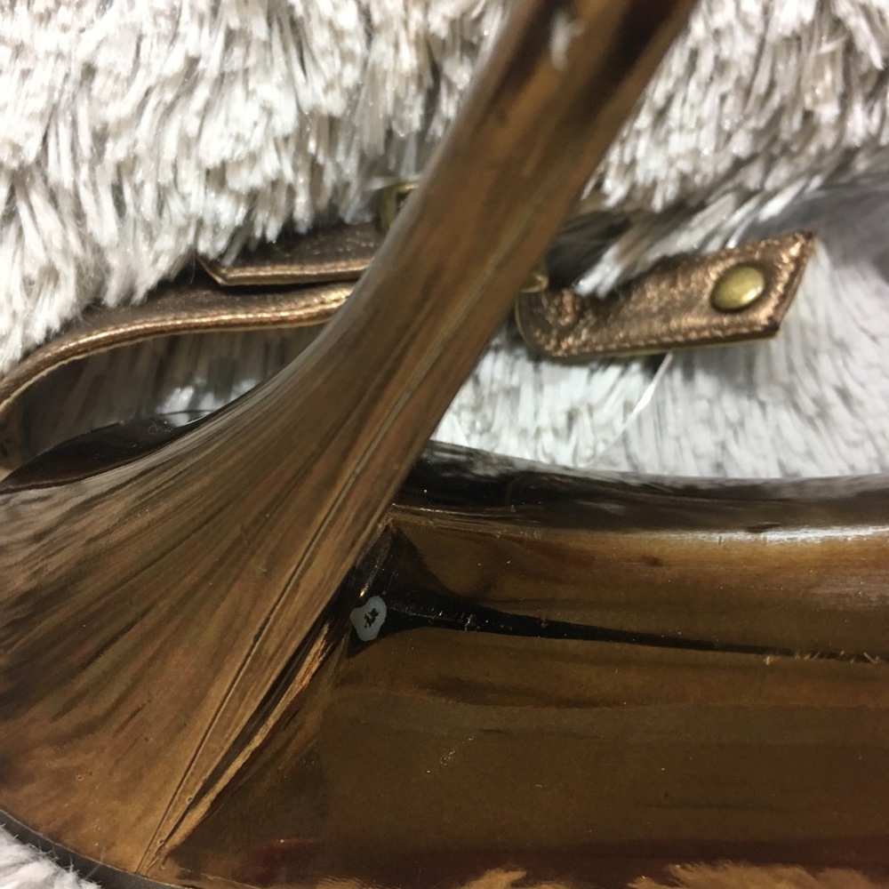 Stuart Weitzman Strappy Bronze Slingback Heels - Picture 6 of 9